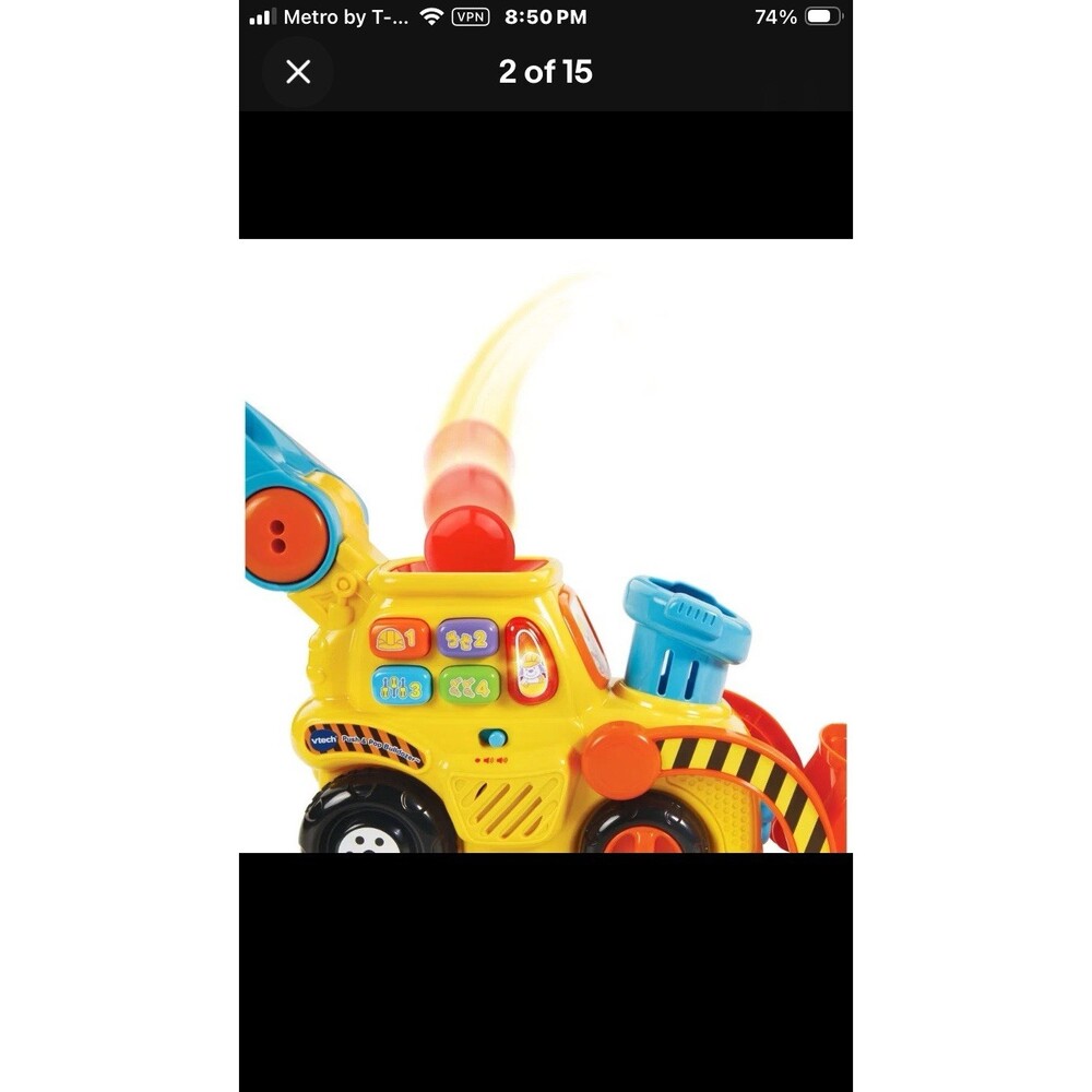 VTech Pop-a-Balls Push and Pop Bulldozer - Picture 4 of 7